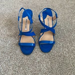 Manolo Blahnik size 39.5 leather sling back sandal